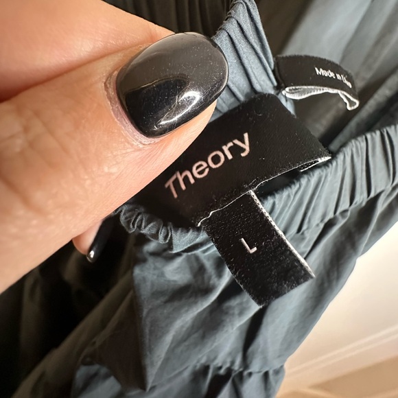 💋 THEORY | Halter Tiered Maxi Lightweight Cotton Blend Dress Minimalist Large - Picture 13 of 16